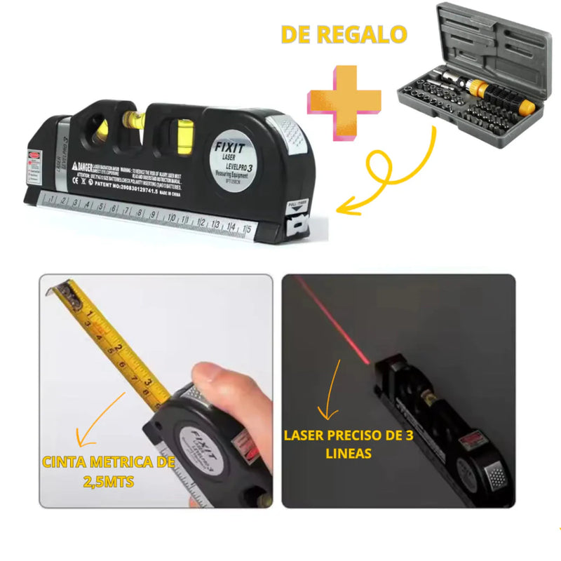 LaserLevel Metro Nivel + Regalo Kit De Destornilladores Y Llaves Tubo