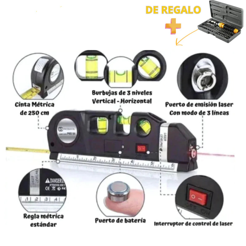 LaserLevel Metro Nivel + Regalo Kit De Destornilladores Y Llaves Tubo