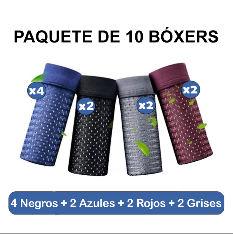 10 PIEZAS - Bóxers Premium de Fibra de Bambú - ENVÍO GRATIS